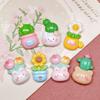 100 Kawaii Cartoon Flower Potted Cactus Cabochon Resin for Jewelry Making DIY Earrings Pendants Accessories Dollhouse Craft Deco