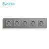BSEED Single EU Socket Double Power Outlets Triple Electric Sockets Crystal Glass Wall Sockets White Black Gold Gray 16A