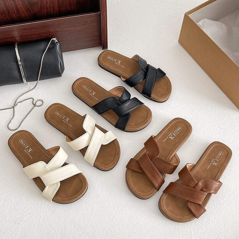 Нишевый дизайн, ощущение мягкости подошвы, тапочки-бегунки, женские летние новинки, прохладные тапочки, пляжная обувь для моря, женские