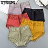 Women's Panties 4 Pcs High Waist Cotton Panties Large Size Women's Tummy Tuck Panties Lace Sexy Triangle Panties