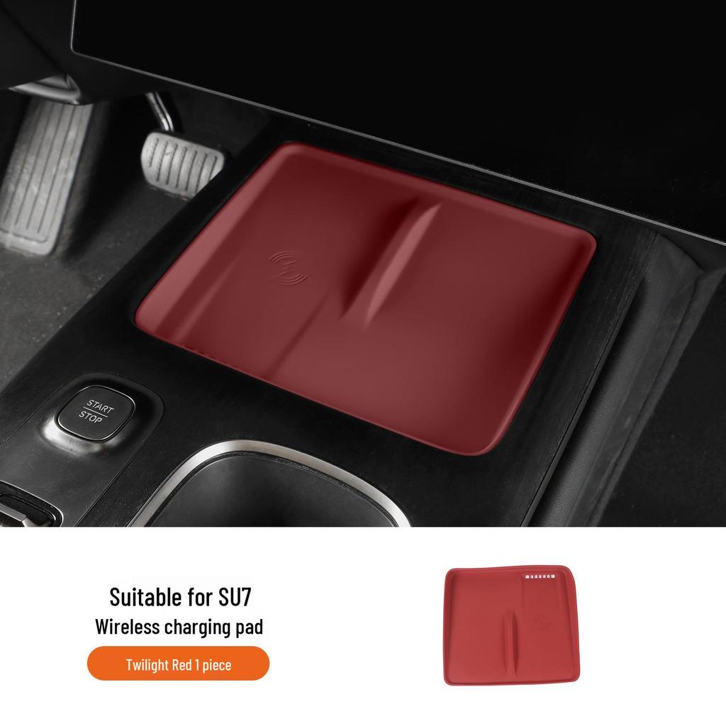 Силиконовая противоскользящая беспроводная зарядная панель Xiaomi SU7 Ultra для центральной консоли 2024-25