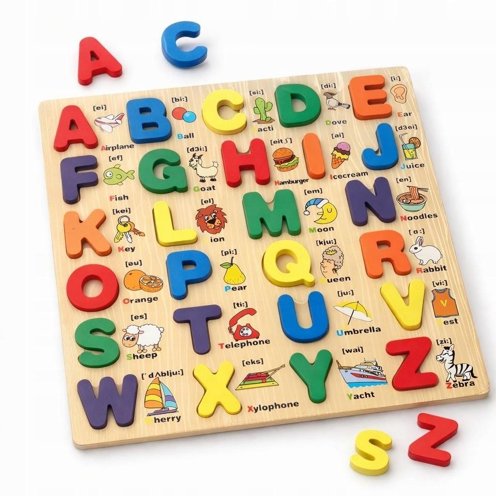 Wooden Puzzle English Alphabet Letters Educational Puzzle