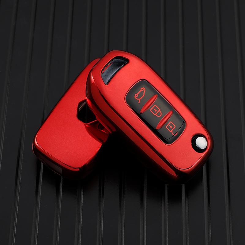 TPU Car Flip Key Case Cover Keychain Protector for Renault Kadjar Captur Megane Sandero Stepway Logan Clio 5 Arkana 2020 2021