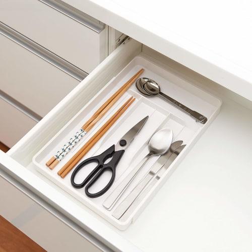 Belca CT-LW Расширяемый лоток для столовых приборов, Большой, 21 см шириной x 32-50 см глубиной x 3 см высотой, Белый, Раздвижной тип