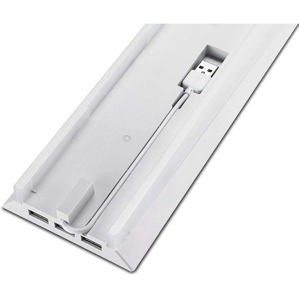 Stand with HUB & Blue Light for PS4, Blue Led Light Vertical Stand Base with 3 USB HUB Port for Sony Playstation4 PS4 Console