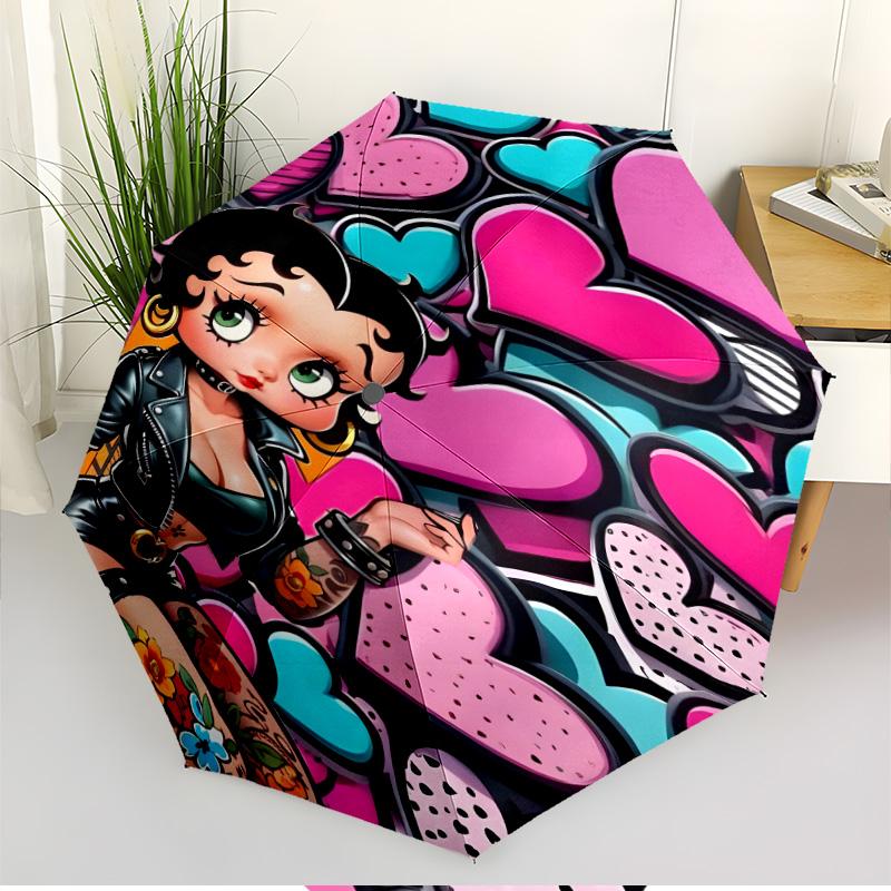 Sexy Doll Print Automatic Open Close Umbrella, Portable Foldable Umbrella, for Outdoor Commute Camping Trip, Ideal Birthday Gift