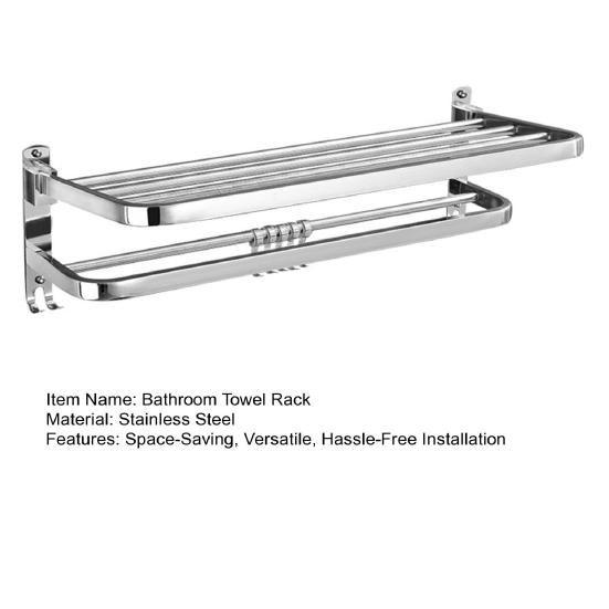 Полка для полотенец Складная Полка для полотенец с Подвижными Крючками Ржавчиностойкая Настенная
