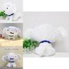 Soft And Fluffy Coral Fleece Kurokawa White Dog Plush Toy Ideal For Animal Lovers And Kids