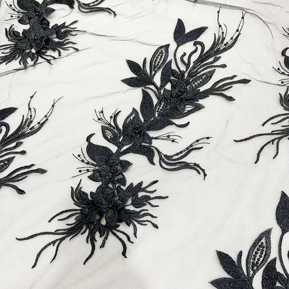 Lace Texture 3D Embroidery Patches Handmade Clothing Applique Mesh-Backed Patches Multi-Color Garment Lace DIY Projects