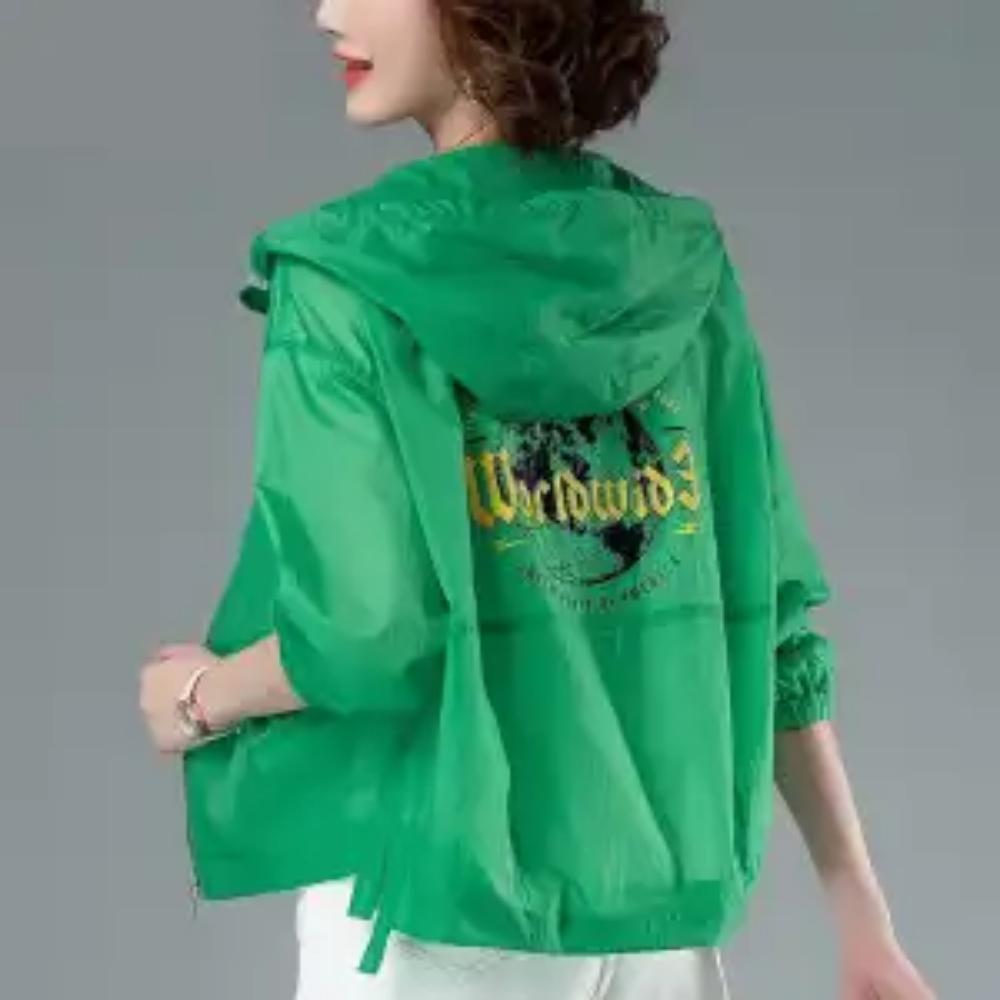 Солнцезащитная одежда для женщин Новая летняя тонкая короткая куртка для мам среднего возраста Свободная и дышащая верхняя одежда