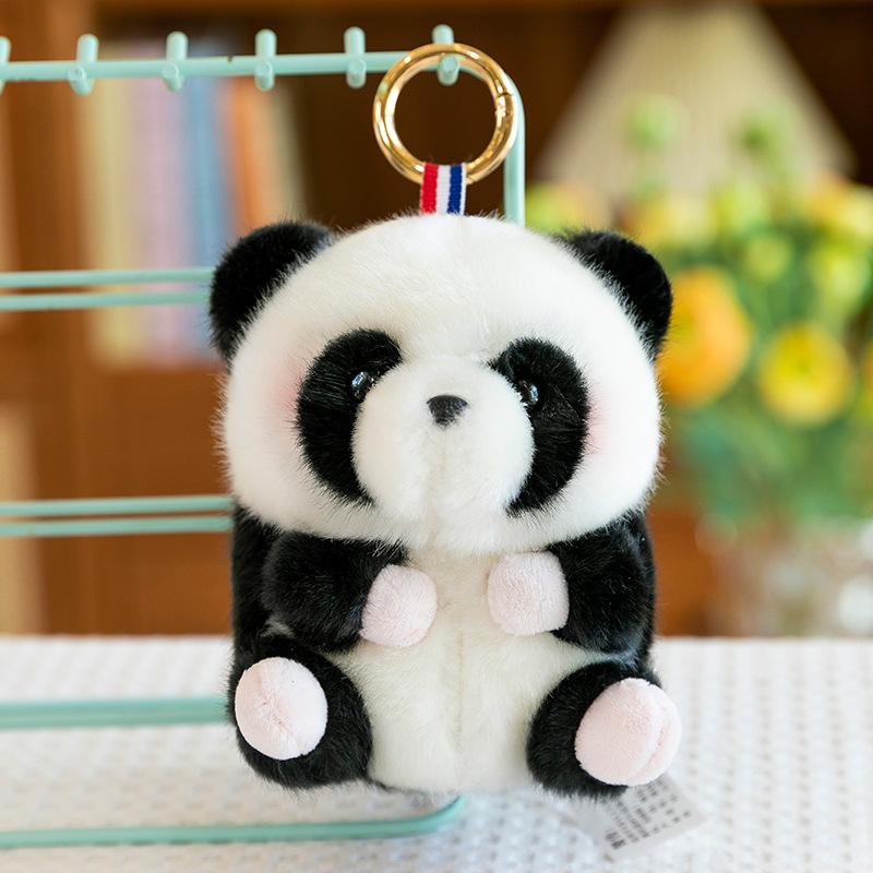 New Soft and Cute Spherical Plush Pendant Panda Doll Bunny Backpack Pendant Pink Pig Keychain Event Gift