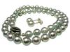 Isowa Pearl специализированный магазин жемчуга в Исэ, жемчужное ожерелье Akoya, серьги, серебристо-голубой, серебряная застежка 64702 (Isowa Pearl, Шима) 7,0-7,5 мм