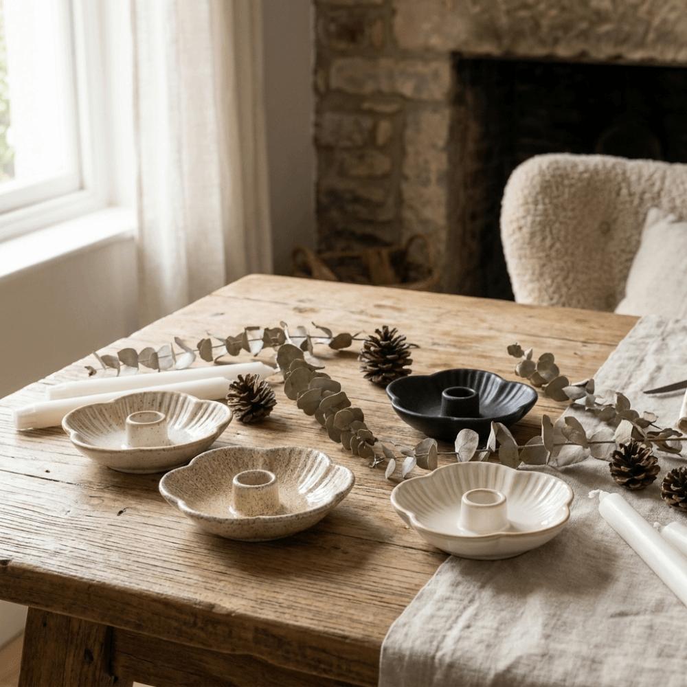 Multifunctional Ceramic Candlestick Ceramic Decorative Candlestick Holder Atmosphere Decoration