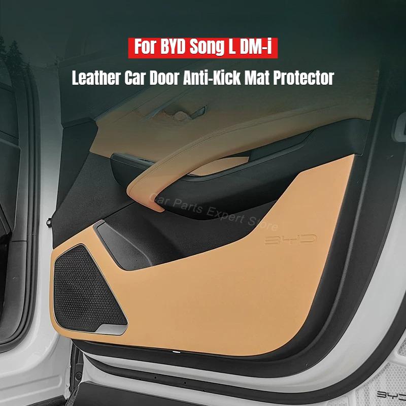 Leather Car Door Anti-Kick Mat Protector for BYD Song L DM-i Anti-Scratch Interior Modification Cover Interior Protective Pad