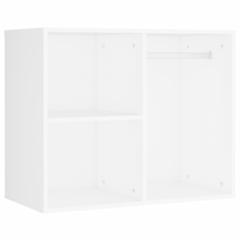 LED Makeup Table with 2 Cabinets White Wood Based Material