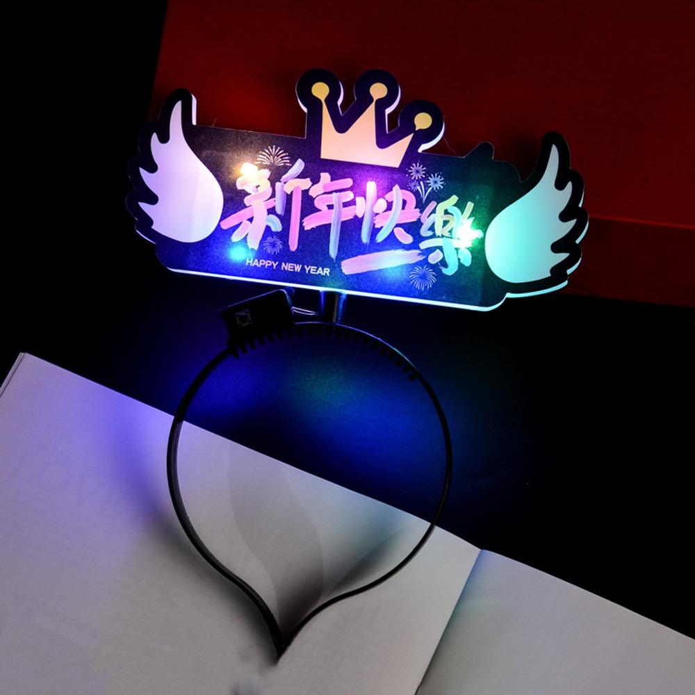 Glowing in Dark LED Glow Hair Bands Fun Luminous Rod New Year Glow Sticks  Birthday Party