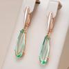 Simple Luxury Long Drop Light Green Zircon Pendant Earrings Fashion Women Party Personality Jewelry Unique Stone Accessories