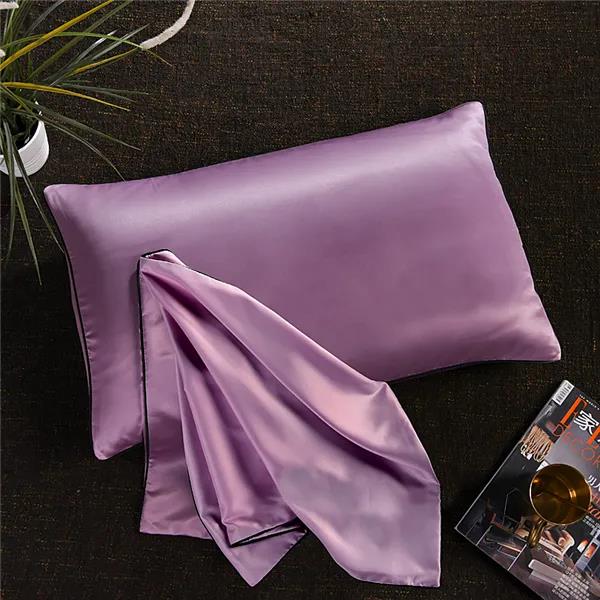 Наволочка из прохладного стираного шелка Мягкая шелковистая наволочка Наволочка телесного цвета для сна 48x74см