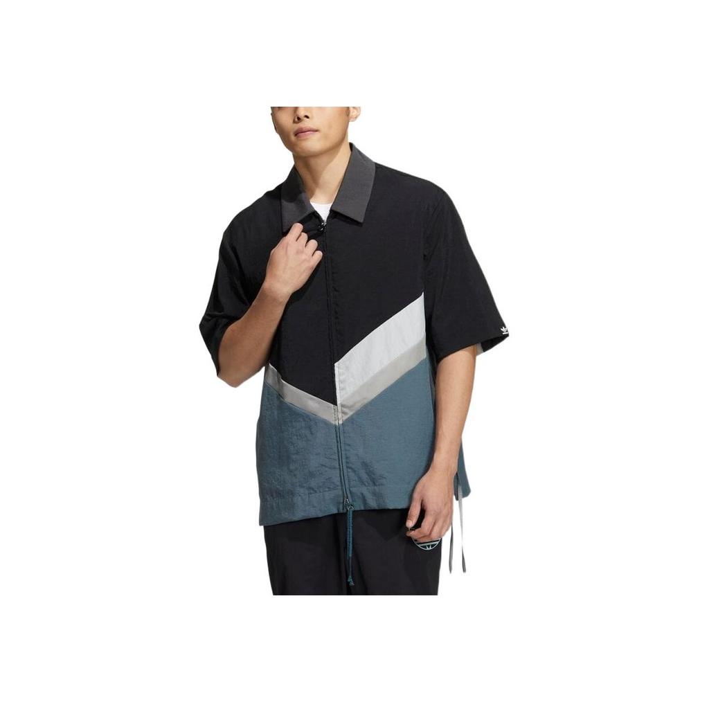 Adidas Originals SFTM Co-Branded Colorblock Zip Collar Short Sleeve Jacket Men Jacket Multicolor IA9332