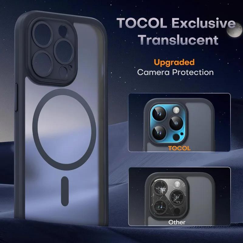 Матовый чехол для телефона для iPhone 16 15 14 13 12 11 Pro Max Plus для Magsafe Матовый прозрачный магнитный чехол-бампер для защиты объектива