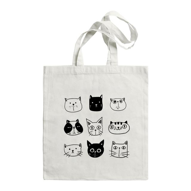 Женская сумка для покупок, милая черная забавная большая сумка с котом, складная сумка для покупок, дизайнерские сумки, сумка для покупок большой емкости с принтом