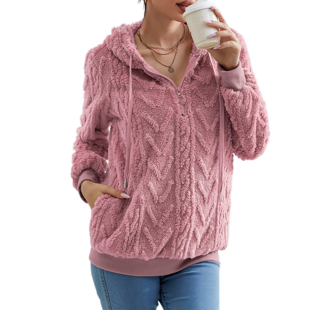 Женские пушистые флисовые толстовки, женские осенние толстовки с капюшоном на молнии, пуловеры, топы