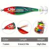 1Pcs Luminous Squid Jig 3.74in (9.5cm) 10g, Multi-Color PVC Fishing Lure Sharp Hooks Lines Sea Fishing Bait Squid Fishing Lures