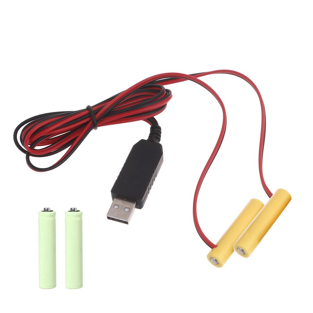USB To 1.5V 3V 4.5V 6V Dummy Battery Power Cable for LR03 AAA Battery Eliminators for LED Light Radios Toy Clocks
