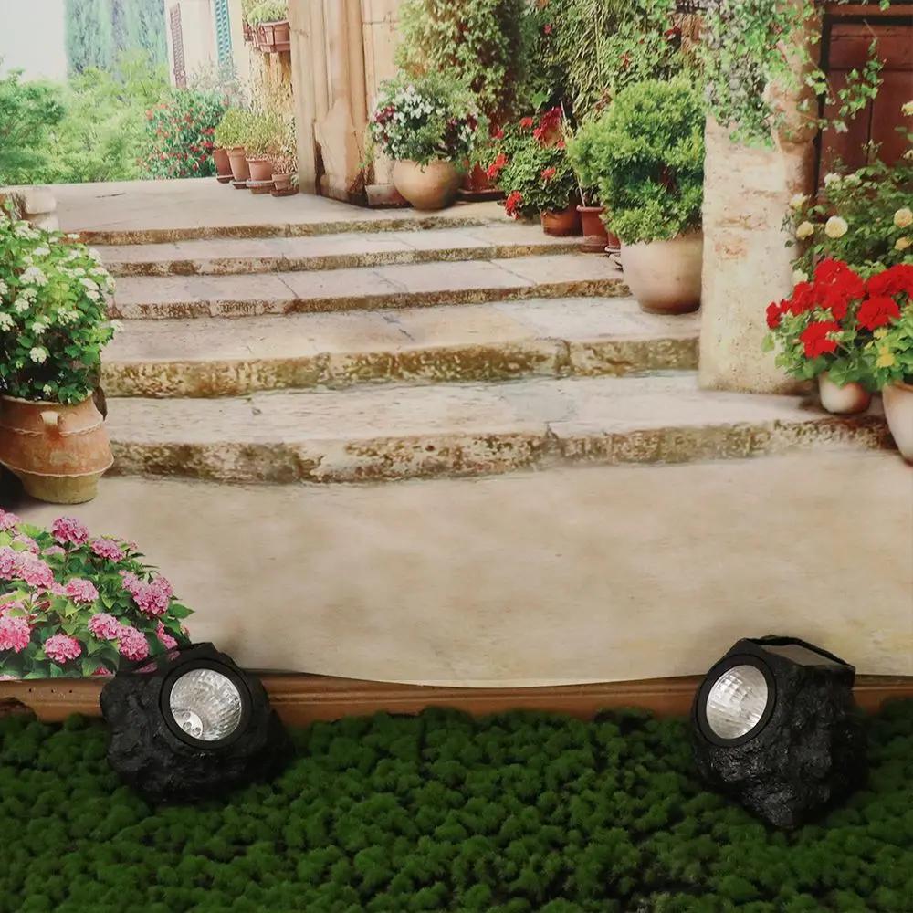 Теплый Свет Прожектор Солнечный Камень Свет Имитация Камня Энергосберегающий Солнечный Камень Лампа Водонепроницаемая Смола Газонная Лампа Ландшафт