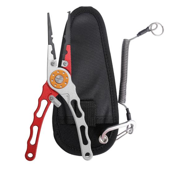 Плоскогубцы для рыбалки из алюминиевого сплава, эргономичная рукоятка, многофункциональный инструмент для открывания колец, резак для PE-лески, экстрактор крючков, ножницы для лески, рыболовные аксессуары