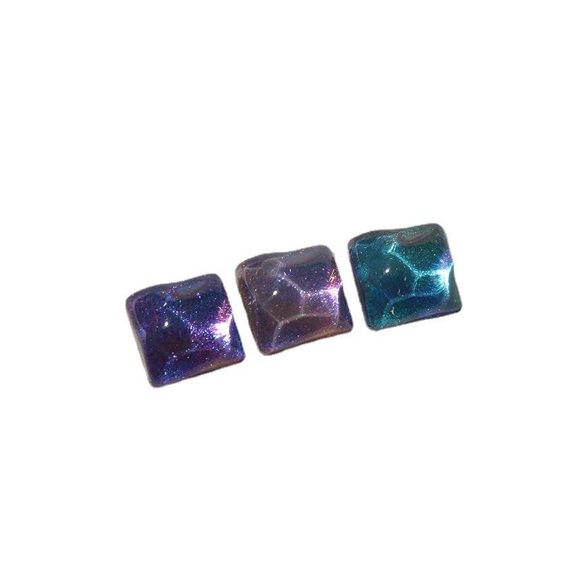 10pcs Starry Sky Water Ripple Glitter Powder Square Patch Diy Resin Earrings Hairpin Mobile Phone Case Material