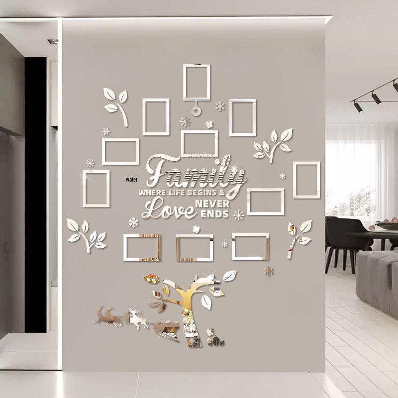 3D Акриловая Рождественская Елка Фоторамка Настенная Наклейка для Декора Гостиной