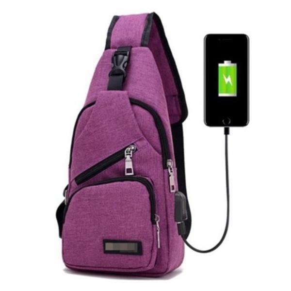 Сумка-мессенджер из холщовой ткани с USB-зарядкой, модная повседневная мужская сумка-мессенджер через плечо