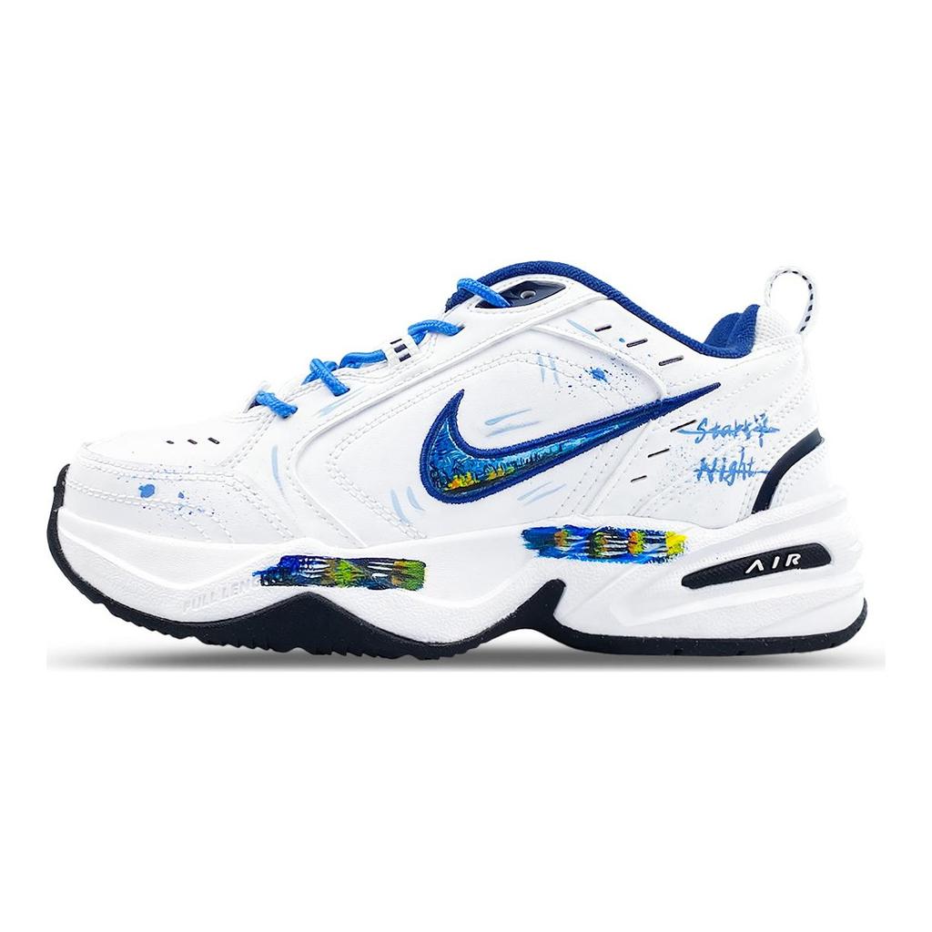 Nike Air Monarch 4 Низкие Кроссовки-платформы Унисекс Бело-синие 415445-102(Команда652-М4)
