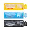 2.4ghz Wireless Keyboard Mouse Set Cute Retro Round Keycap Punk Keyboard & Mice Combo For Pc Laptop Tablet Yellow Duck Kid Gift