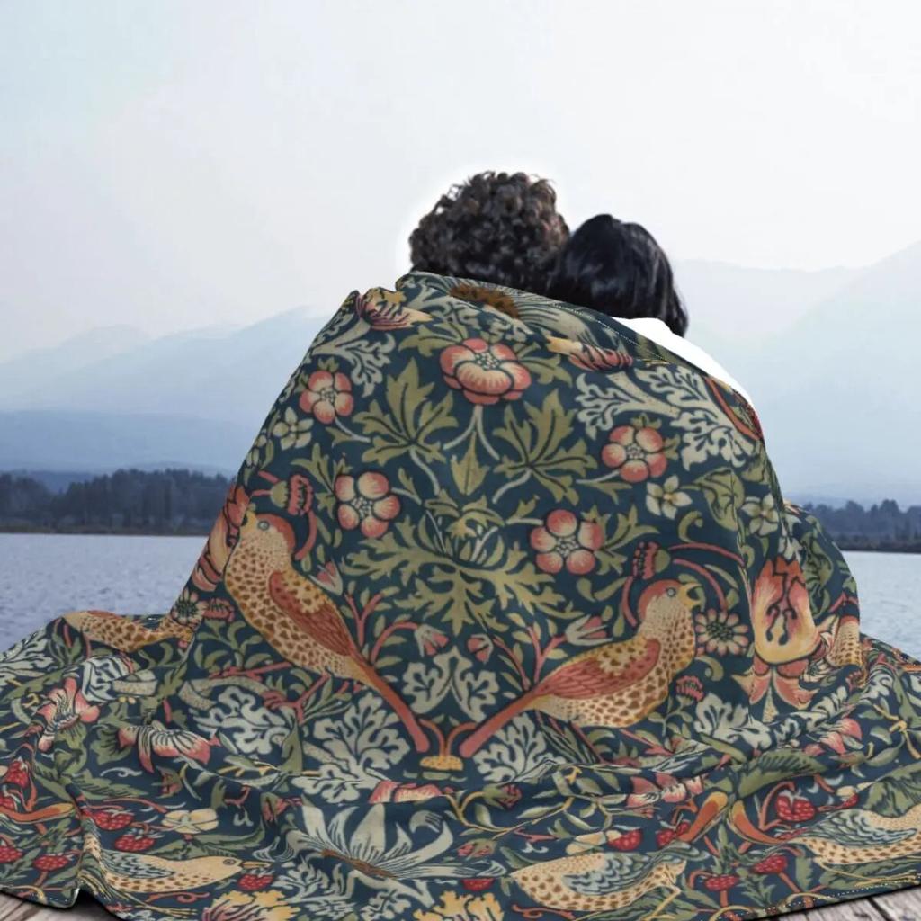 Винтажное одеяло William Morris с клубникой, бархатное ультра-мягкое одеяло на весну/осень для кровати, дорожное постельное белье, пледы