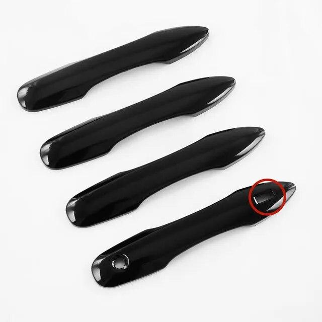 4x наклейки для Toyota Yaris Cross Hybrid 2022 2023 XP210, глянцевая черная наклейка на ручку двери автомобиля, аксессуары для стайлинга