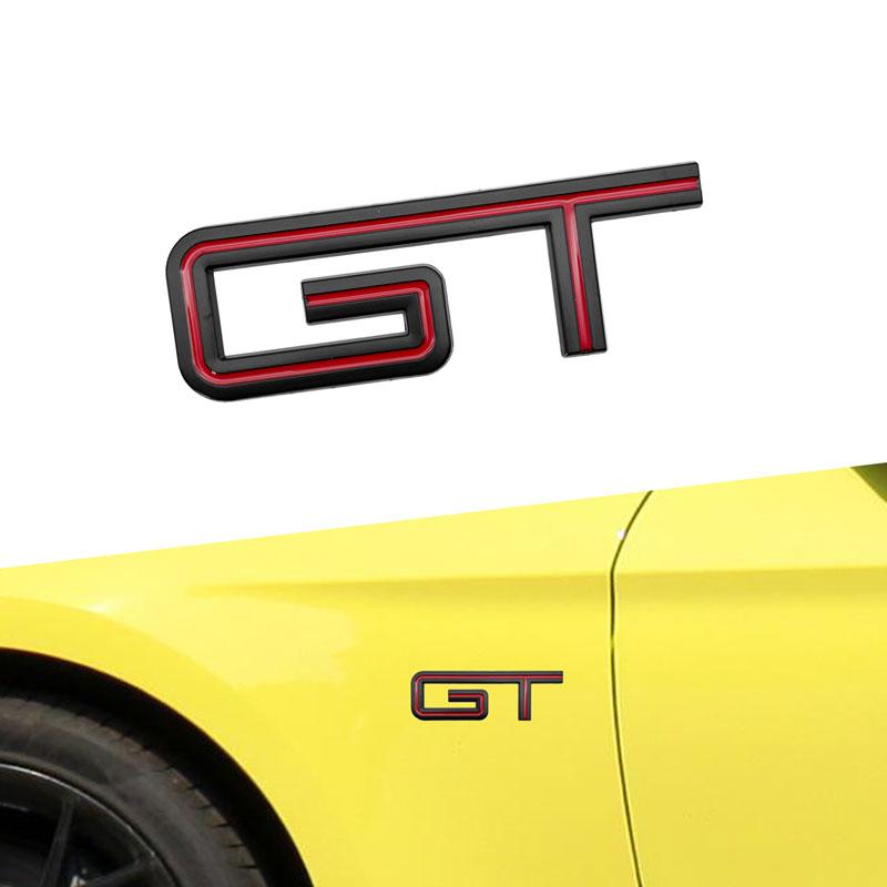 MJTU2 GT Logo 3D Chrome Metal Car Rear Trunk Logo Decal Badge Sticker For  Ford Mustang Shelby GT GT500 GT350 Car Styling Accessories