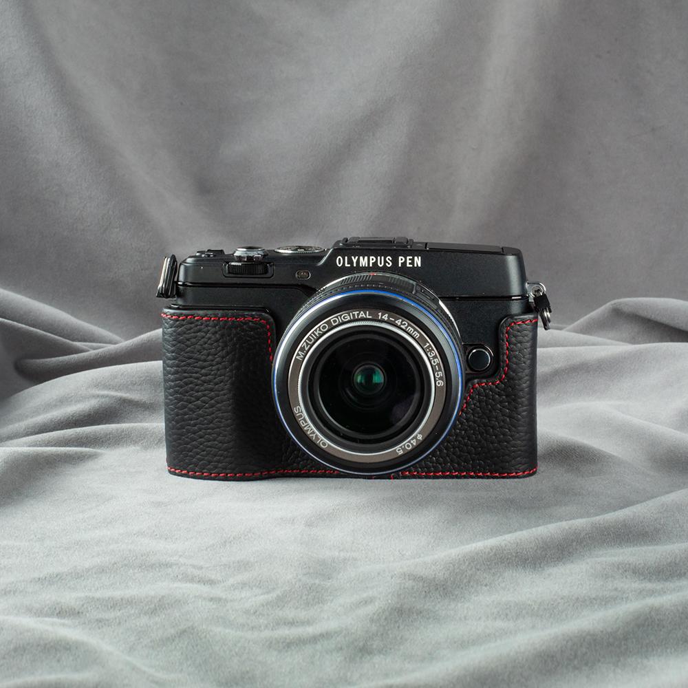 For OLYMPUS PEN E-P5 Leather Camera Case Protective Case For Camera Genuine Real Leather Cover Protective Case for Camera