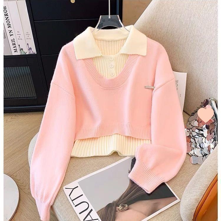 Корейский студенческий стиль вязаный свитер комплект из двух предметов на осень/зиму 2025