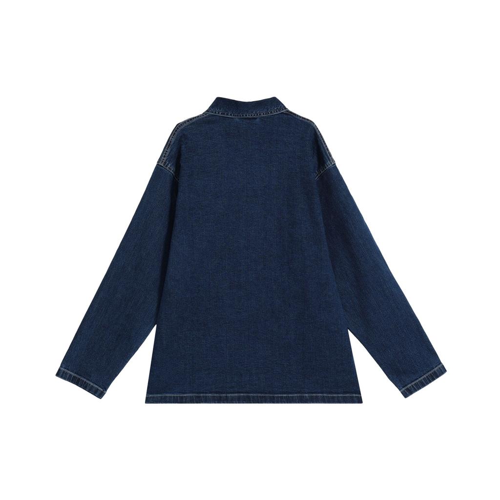 Uniqlo Однотонная повседневная джинсовая куртка Унисекс куртки Синий 456744-66