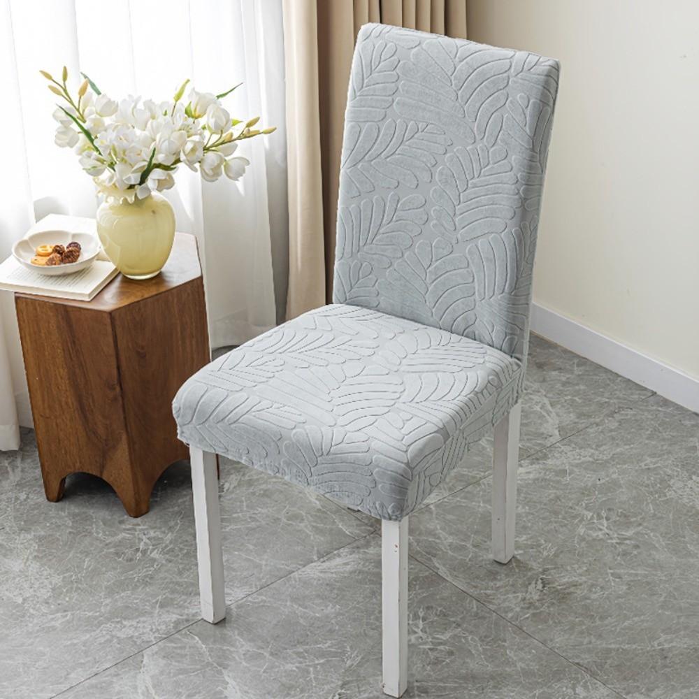 High-elastic Dining Chair Cover Jacquard Anti-slip Integrated Seat Cover Dust-proof Soft Stool Slipcover for Home Decoration