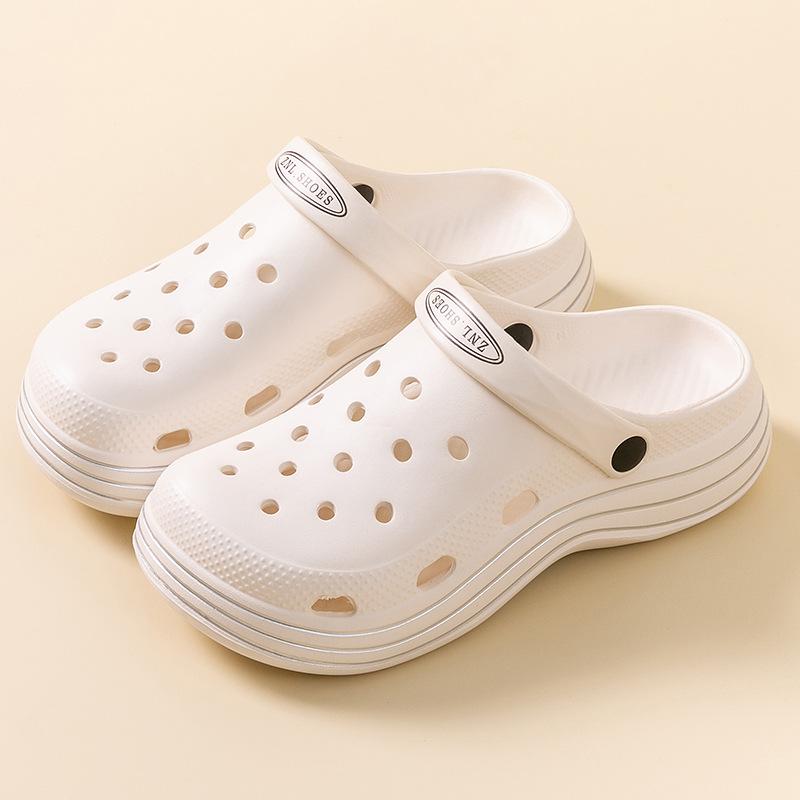 Туфли с дырочками женские летние новые милые сандалии на платформе нескользящие пляжные тапочки медсестры