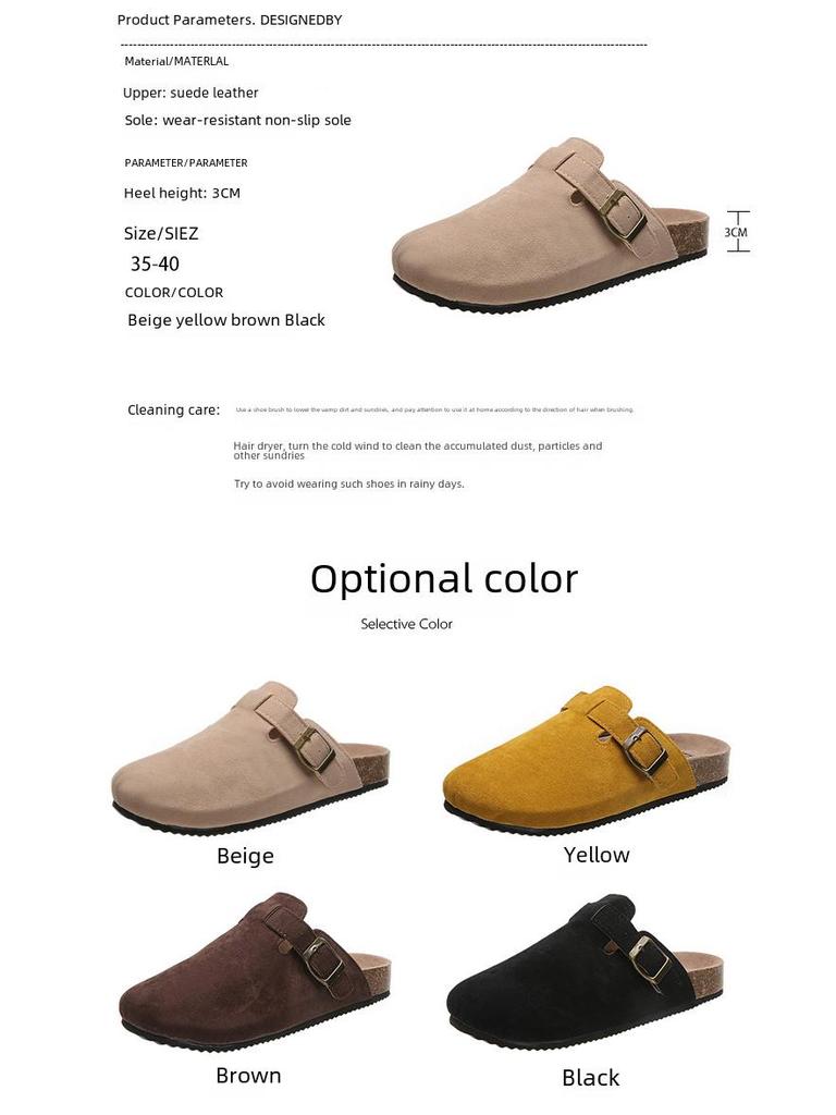 Женские тапочки Baotou из пробки: Модная, большого размера, повседневная обувь в римском стиле для пар