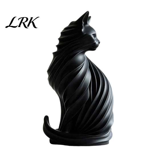 Матовая Матовая Статуэтка для Спальни 3D Печатная Скульптура Кошки, Статуэтка в Современном Стиле, Черный Изысканный Подарок на День Рождения Друзьям И Белый PLA Орнамент для Дома