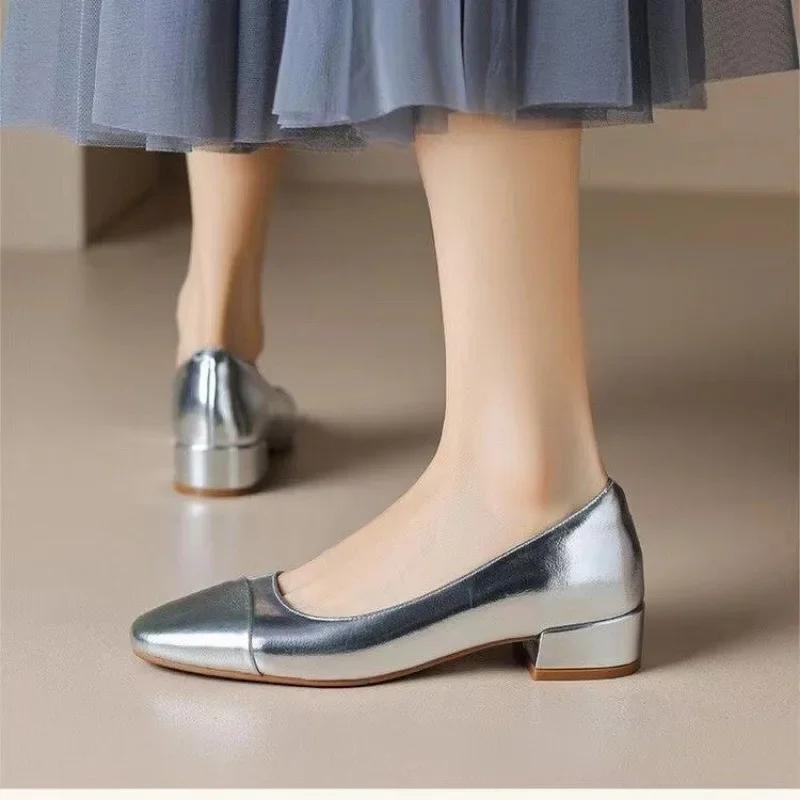 Fashion High-quality Genuine Leather Flat Bottom Ballet Shoes Four Seasons Women's Shoes Cowhide High Heels Pumps Insoles Sheepskin