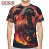Men's Summer New T-shirt 3D Printed Flame Horse Fashion Trend Comfortable Casual Top Short Sleeve Tee