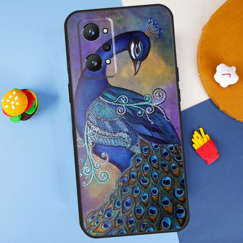 Bird Peacock Feather For Realme C55 C67 C61 C75 C53 C51 C21Y C25S GT 6 6T 5 GT7 Pro 10 11 12 13 14 Pro Plus Case