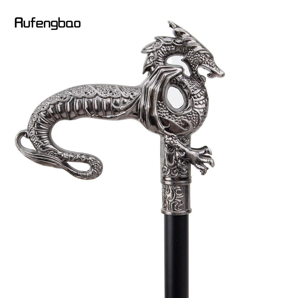 Серебряная роскошная трость с драконом, модная декоративная трость, элегантная трость для джентльмена, ручка для трости для косплея, 93 см