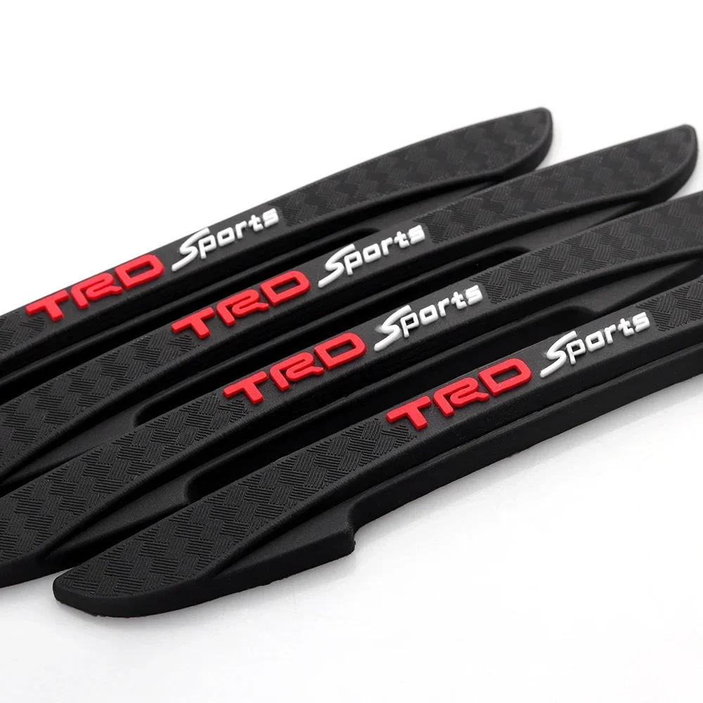 QDJ1 4Pcs Car Door Edge Anti-collision Strips Bumper Trim Sticker Accessories For Toyota Rav4 Corolla Chr Yaris Camry Cross Auris TRD